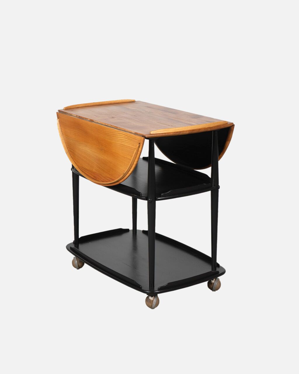 Camarera mueble-bar 505 de Ercol en olmo y negro